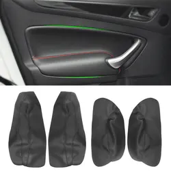 Soft Leather Door Panel Cover For Ford Mondeo 2007 2008 2009 2010 2011 2012 Interior Door Armrest Panel Skin Cover Sticker Trim