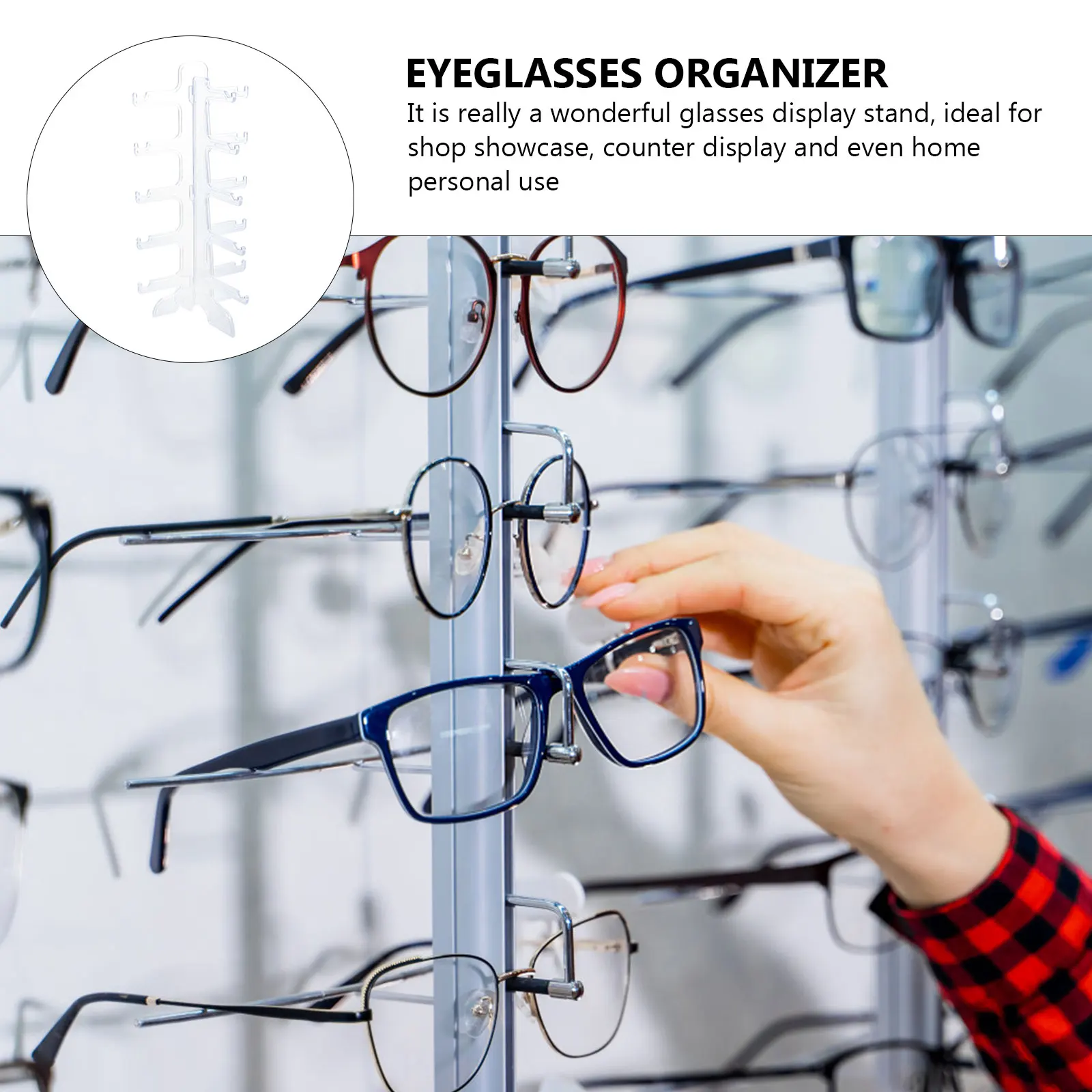 

2 Pcs Cross Glasses Display Stand Eyeglasses Sunglass Holder Plastic Eyewear Rack