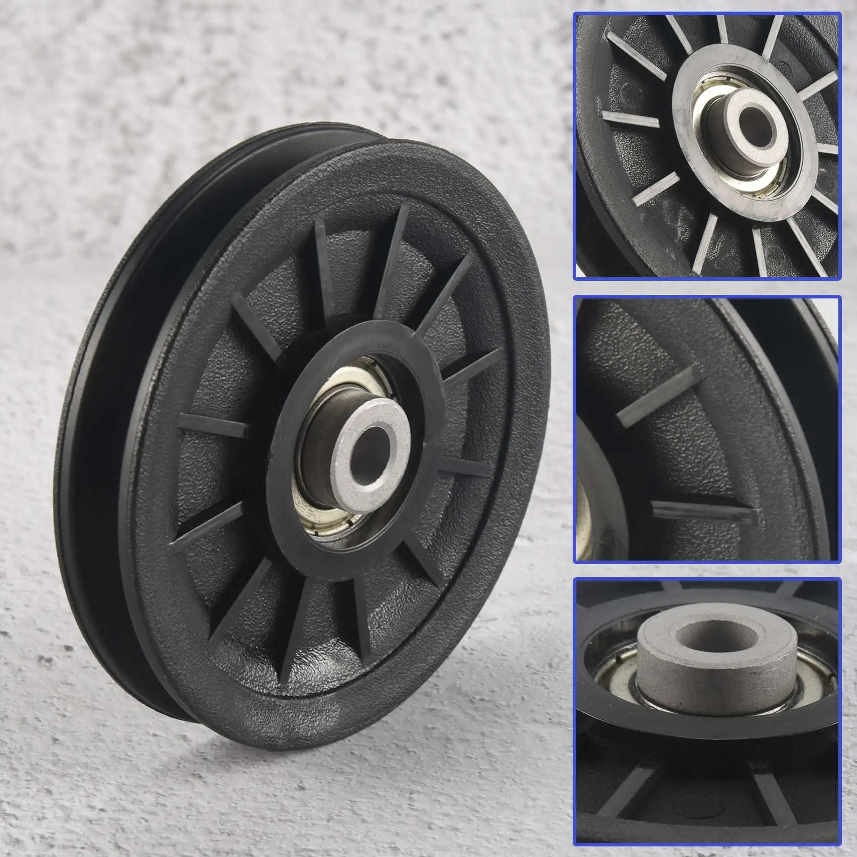 

AZ-4 Pcs Universal 105Mm Diameter Wearproof Bearing Pulley Wheel Cable Gym Fitness Equipment Part