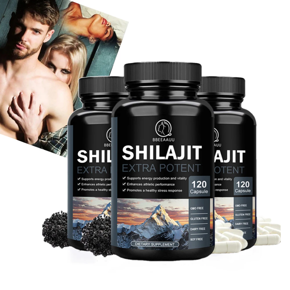 BBEEAAUU 400mg Ginseng Shilajit Original Capsules Immune System Brain Memory Function Health No Stress Male Hormone Balance