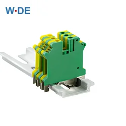 10Pcs USLKG-5N Screw Din Rail Terminal Blocks Ground Earth Universal Class Connector USLKG5N Wire Conductor