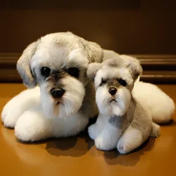 kawaii Schnauzer Dog Plush Toy Small Soft Simulation Kids Stuffed Animal Toys for Children Cute Photo Props Girls Birthday Gift