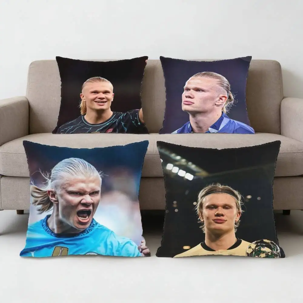 

E-Erling Haaland Norway Centre Forward Pillow Case Sofa Living Room Bedroom Headboard Backrest Cushion Square Cushion Nap Time