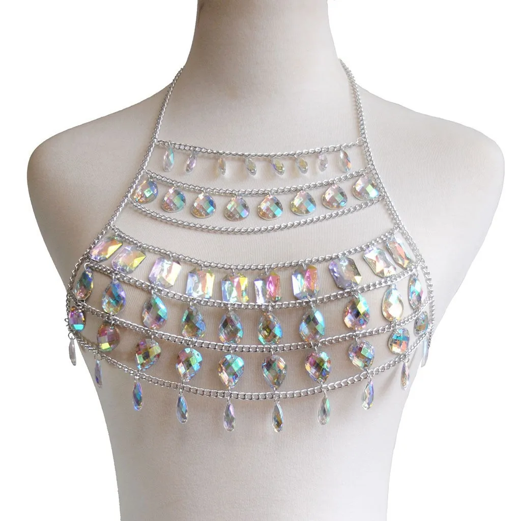 Aksesori Baru Rantai Bra Seksi Klub Malam Rok Permata Pantai Rantai Tubuh Rantai Pinggang