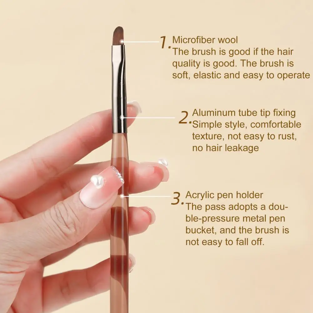 Portable  Practical Nail Carved Pen Nail Polish Brush Lightweight Nail Liner Pen Easy to Clean   Nail Salon Tool