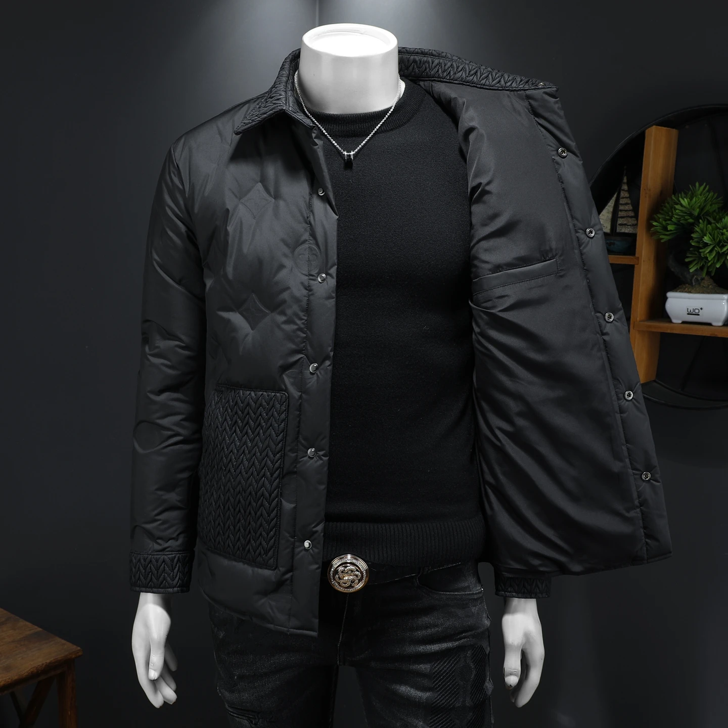 الرجال أسفل السترة 2026 الرجال الشتاء الدافئة أسفل سترة الأعمال عالية الجودة سميكة الدافئة عارضة أسفل السترات #4
