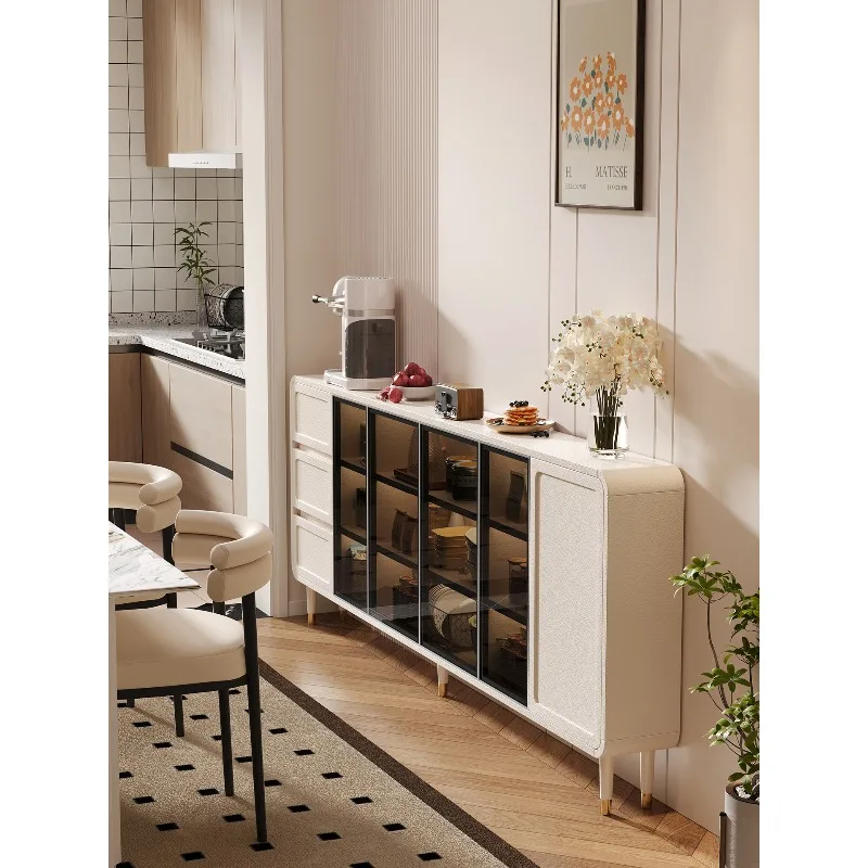 

French sideboard, integrated storage cabinet against the wall, living room storage cabinet