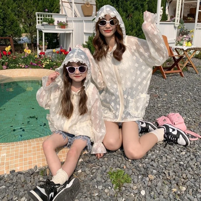 Kid's Parent-Child Parent-Child Clothing Mother-Daughter Clothing Dress Mother-Daughter Clothing Summer Korean Version Ear Sun