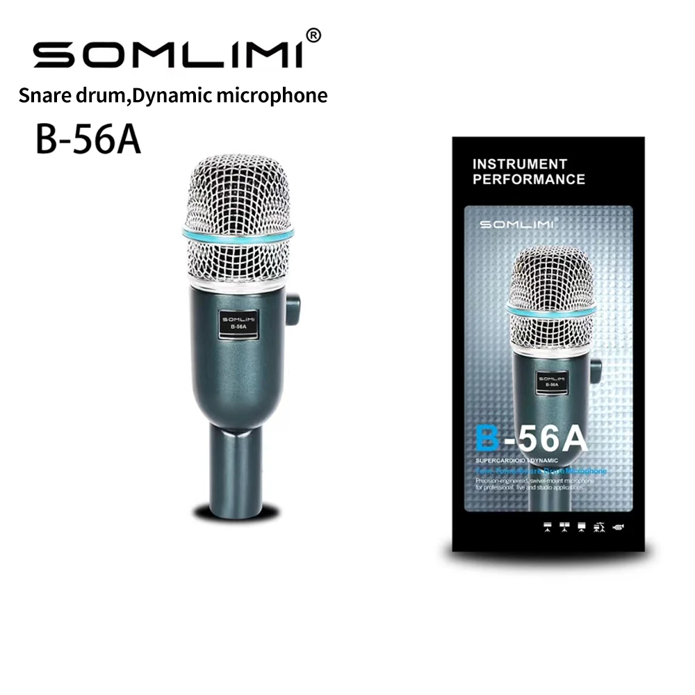 

SOMLIMI B- 56A Drum Microphone Instrument Kick Drum Bass Mic(Metal)Dynamic Drum Snare Kick Mic,Kick-out Big Bass