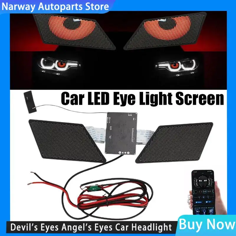 

Car LED Devil's Eyes Angel's Eyes LED Car Fog Lamp Decoration Lights Dynamic Cool DIY LED Lights Pixel Screen Protective Cover