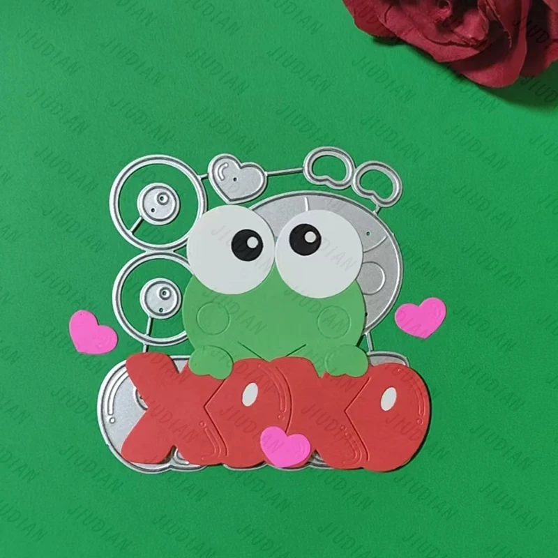 

New Frog Love Letter Metal Cutting Dies Scrapbooking For DIY Greeting Card Reliefs Craft Stamps Photo Album Embossing Dies