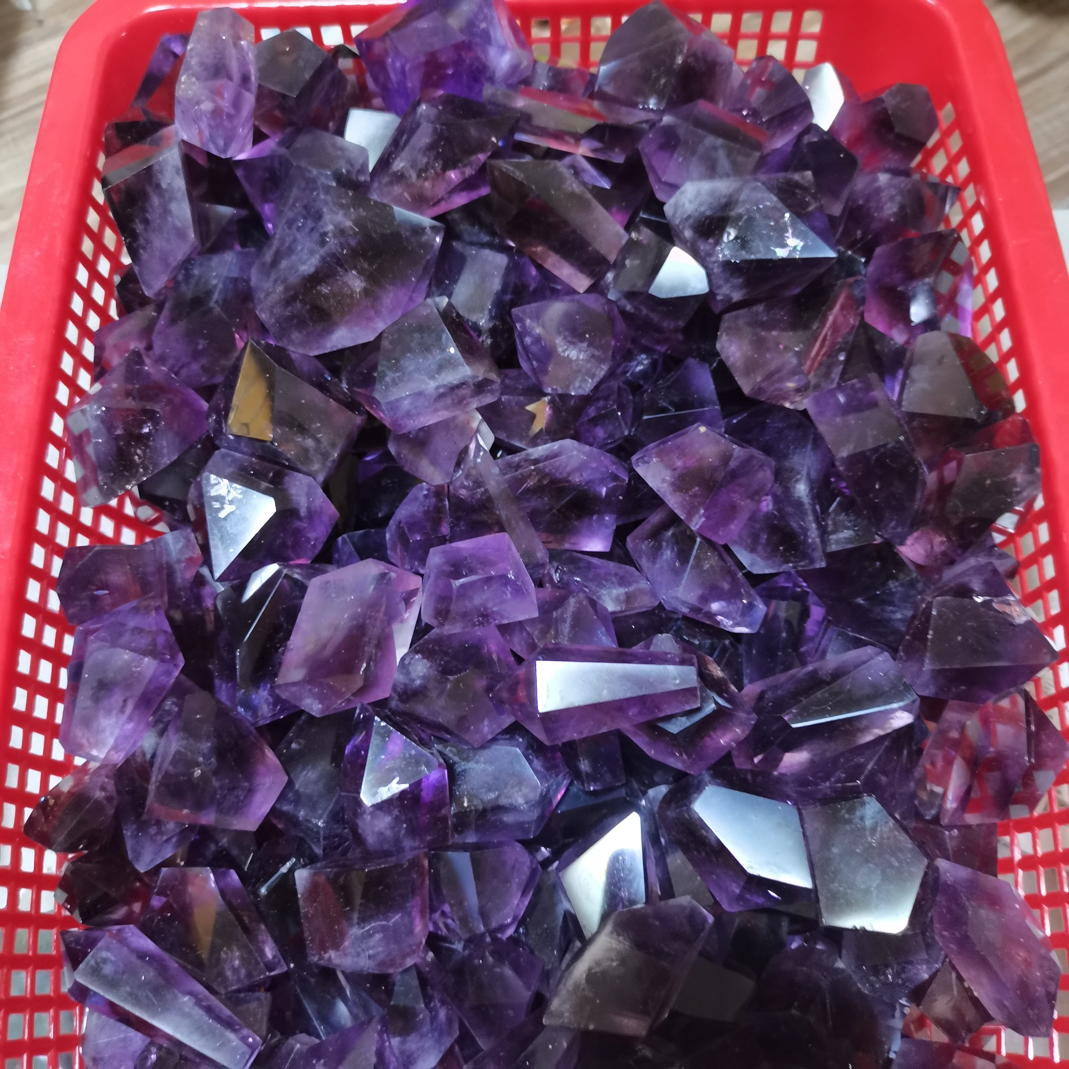 35 pcs Natural Transparent Amethyst Polyhedron Irregular Gemstone Energy Healing Reiki Prayer Feng Shui Gift Office Home Decor