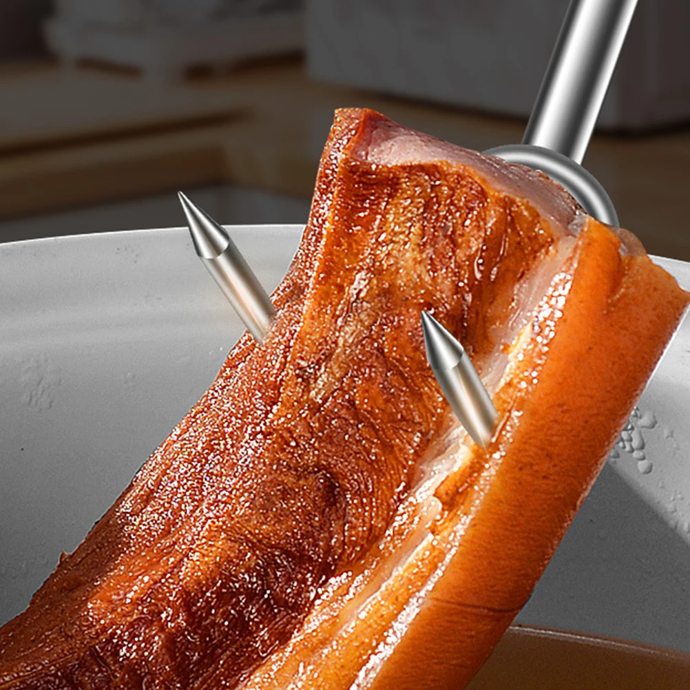 

High-Grade Stainless Steel Meat Hook Handheld Food Flipper Hook for Barbecue Roasting Kitchen Use Food Flipper Hooks