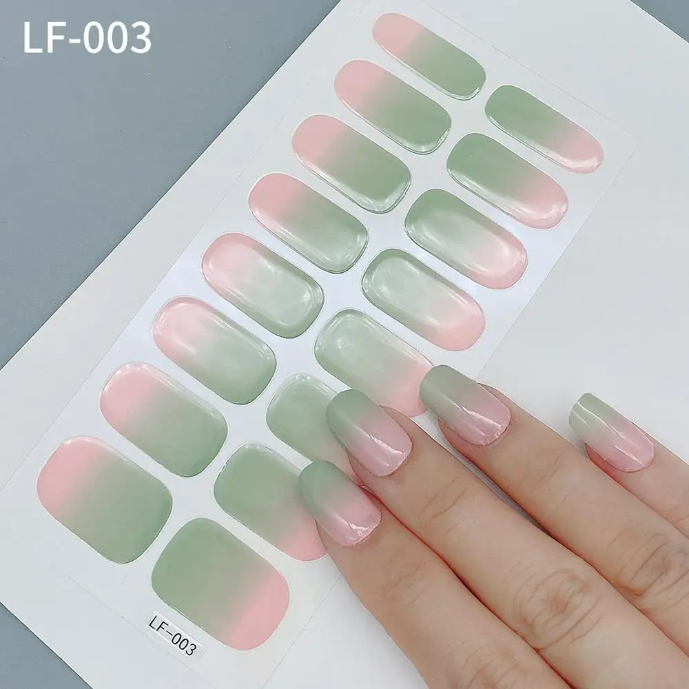 Bricolage manucure 3D dégradé couleur fournitures mignon autocollant couverture complète décor ongles enveloppes décalcomanie imperméable auto-adhésif ongles décalcomanie