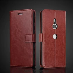 Card Holder Cover Case For Sony Xperia XZ2 XZ1 Compact XZ Premium XZ3 Leather Case Wallet Flip Cover Protective Case Capa Fundas