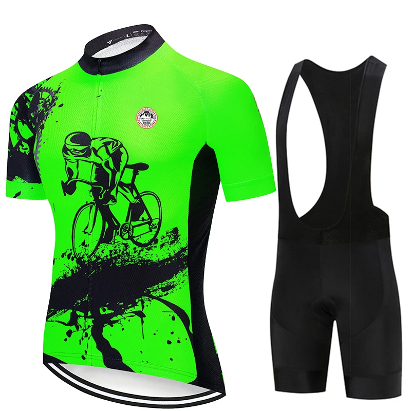 Cycling Jersey Suit 2024 New Men Summer Short Sleeve Set Breathable Racing Sport MTB Bicycle Clothes Outdoor Bike Uniform