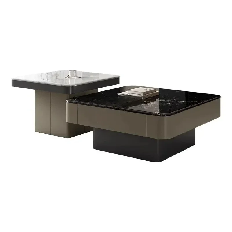 Y1 new Italian light luxury living room small coffee table size square coffee table combination supercrystalline stone