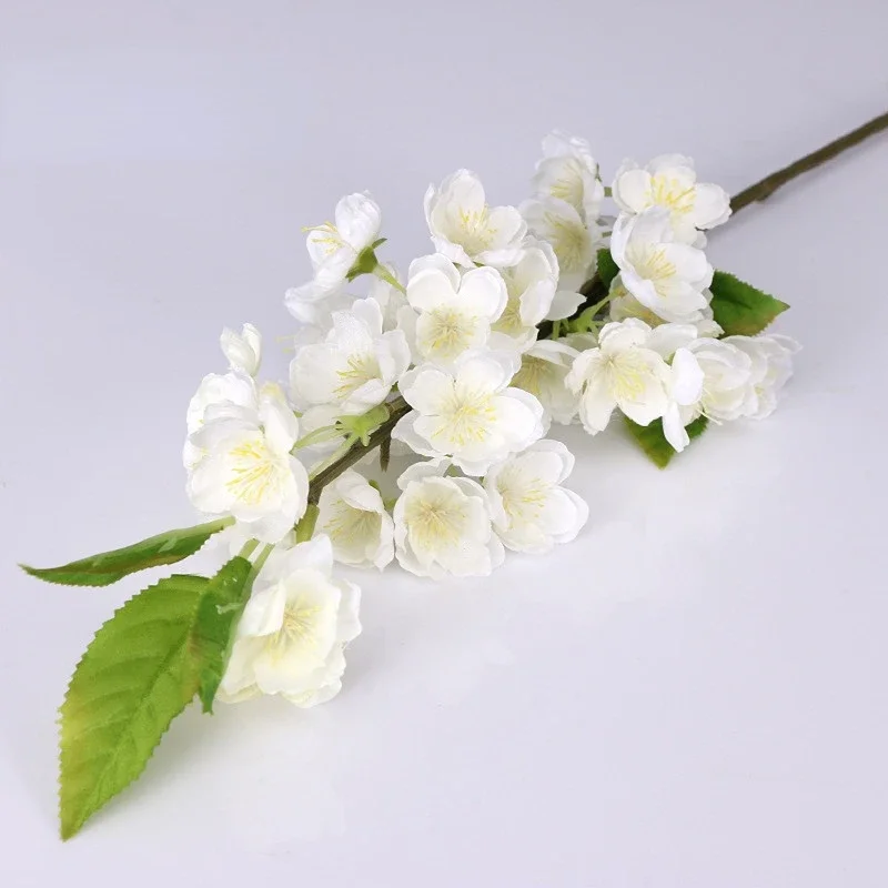 Artificial Peach Flower 52CM with Leaves, Peach Branch, Artificial Flower In Indoor Study