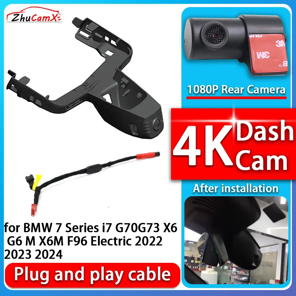 

4K 2160P Plug and Play DVR Dash Cam Video Night Vision for BMW 7 Series i7 G70G73 X6 G6 M X6M F96 Electric 2022 2023 2024