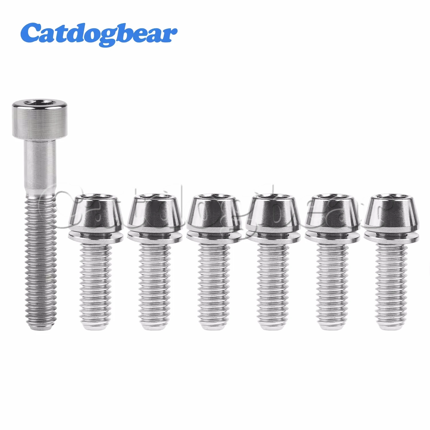 Catdogbear 1PCS M6X35mm Square/Taper Hex Socket Bolt + 6PCS M5X16 18 20mm Taper Head with Washer Screws For Bicycle Accessories