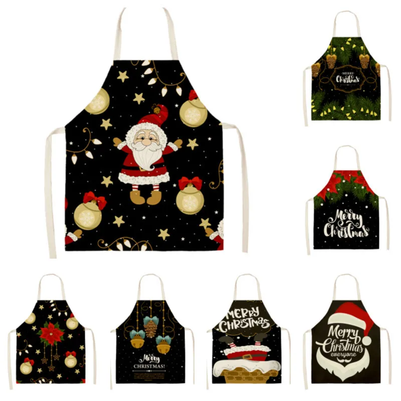 Christmas Linen Apron Kitchen Antifouling Sleeveless Coverall Party Decoration Apron Aprons for Women Apron for Men Alpaca Apron