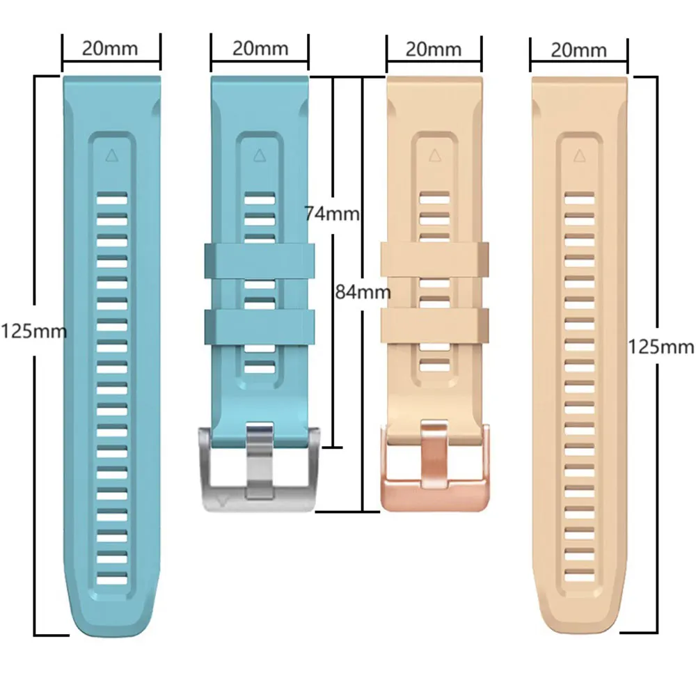 Ремешок для часов Garmin Fenix 7S 6S 5S, силиконовый ремешок для наручных часов, браслет для смарт-часов Fenix 7S 6S Pro / 5S Plus