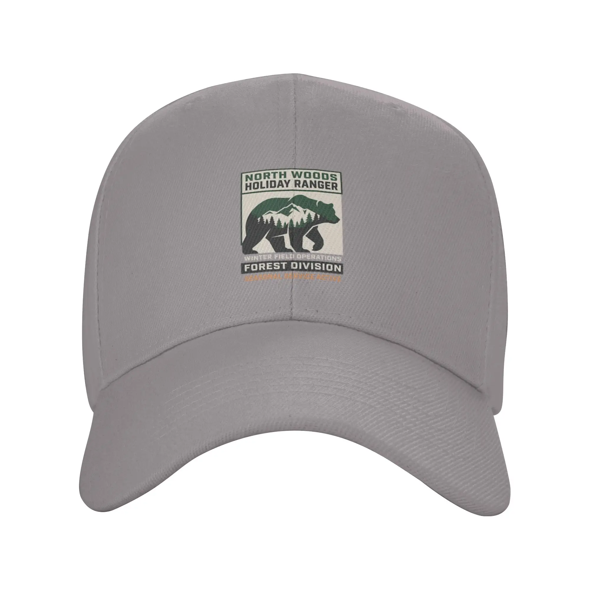Hot Sale North Woods Holiday Ranger Forest Bear Vintage Graphic Baseball Cap  Casual Hats  Sightseeing Tour Hats