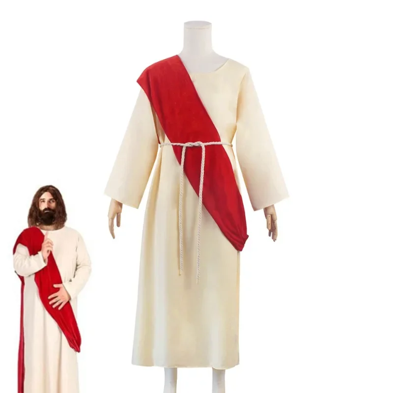 

Roman Priest Monk Jesus Christ Halloween Anicent Greek Costume Adult Religion Nun Toga Gown Robe Catholic Outfit For Men