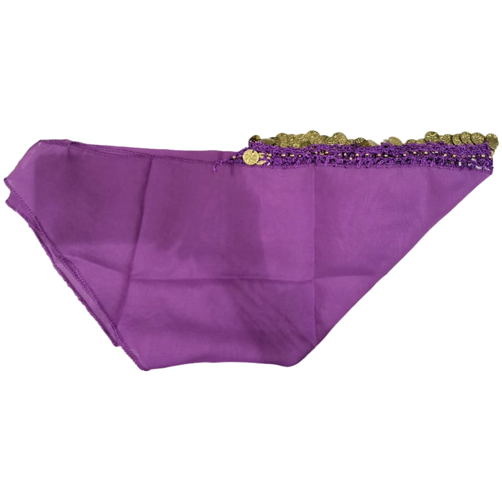 Accesorios de Danza del Vientre, Pañuelo de Cabeza Tradicional con Monedas de Ganchillo, Velo con Patrón Étnico, Accesorio para Disfraces de Danza, Danza Gitana