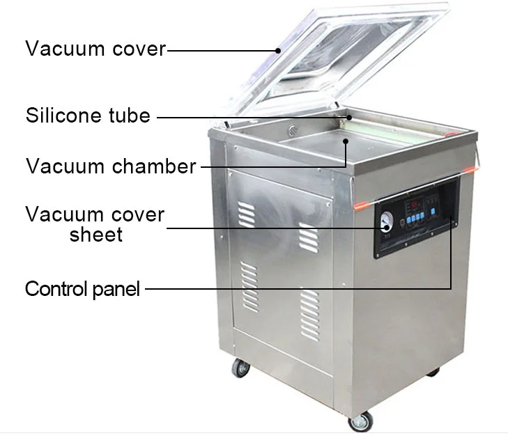 Commercial Semi Automatic Fruit Vacuum Packaging Machine Vertical Vacuum Sealer For Food Rice Meat Fish.