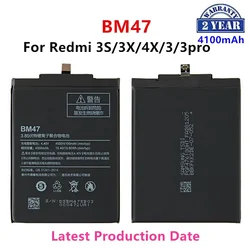 Brand New BM47 4100mAh Battery For Xiaomi Redmi 3S 3X Redmi 4X Redmi 3 / 3pro BM47 Phone Replacement Batteries