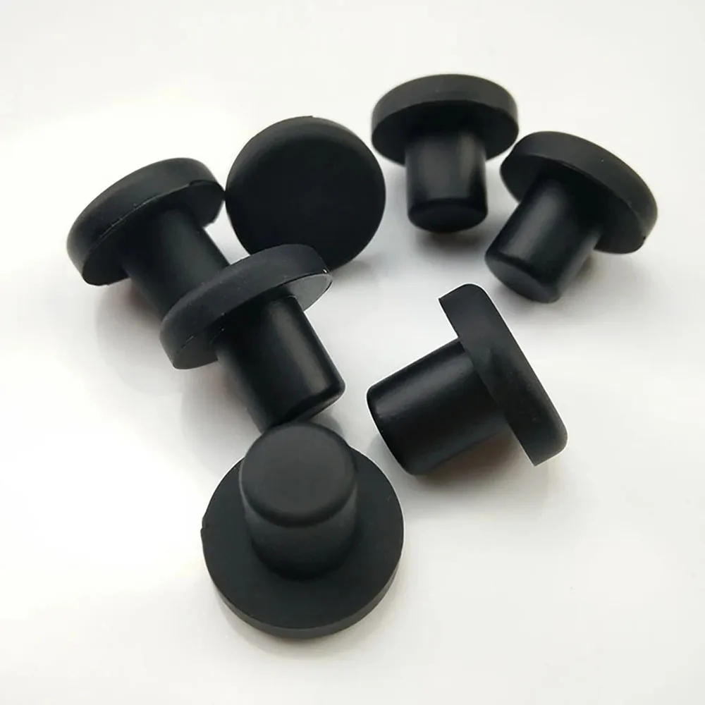 10-20pcs Silicone Rubber Hole Caps 2.7mm To 17mm Black Solid T Type Plug Cover Snap-On Gasket Blanking End Caps Seal Stopper