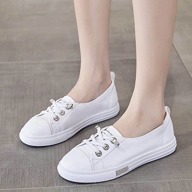 The First Layer of Cowhide Shallow Mouth Female 2023 New Spring and Summer Leather Casual Slip-on Flat Shoes