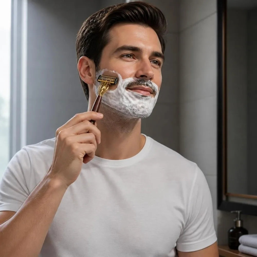 13 pcs 6-Layer Men's Shaver Washable Handheld Safety beard grooming Replaceable Refills Anti-Slip Beard Removal Body Shaving