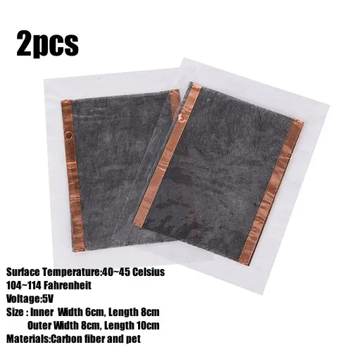 Coussin chauffant pour vêtements USB, température réglable à 3 vitesses, 5 en 1, feuille chauffante 