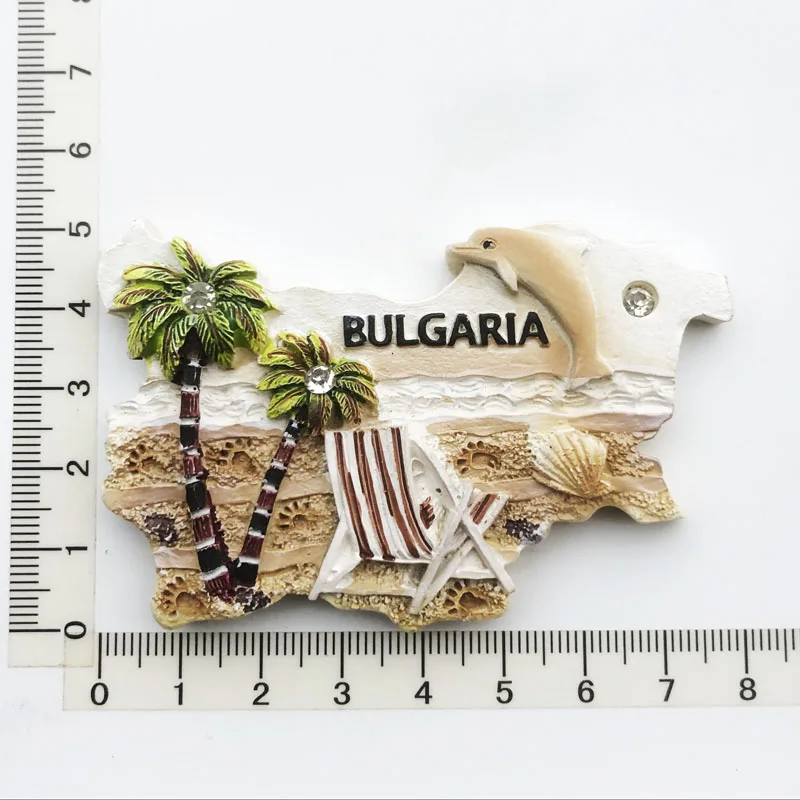 

Bulgarian beach design, cultural charm, Fridge magnet resin gift decorations, tourist souvenir message stickers