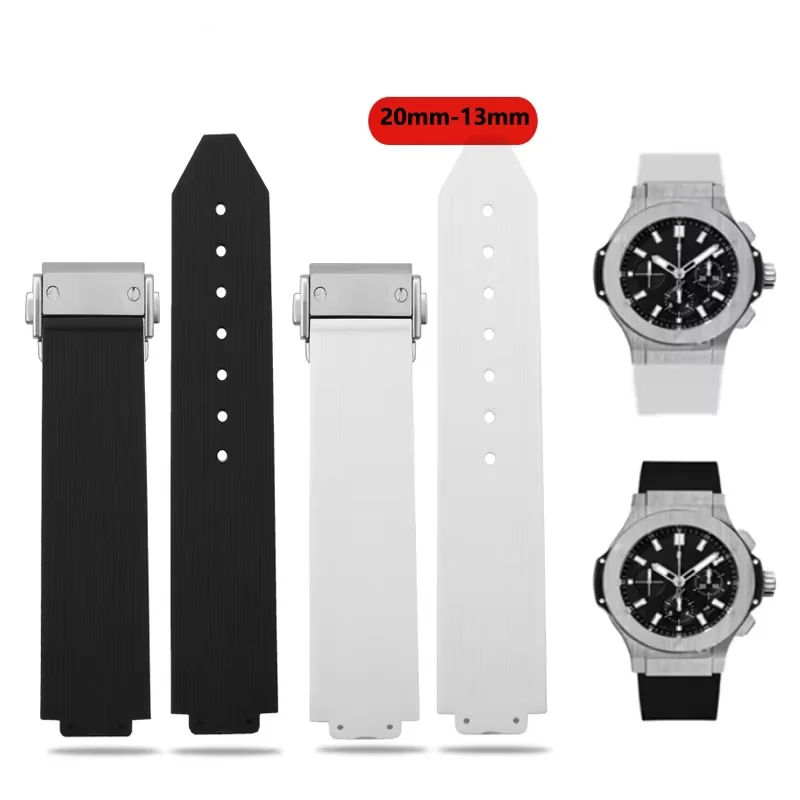 

Watch Band for HUBLOT BIG BANG Silicone 20-13mm Waterproof Women Watch Strap Chain Watch Accessories Rubber Bracelet