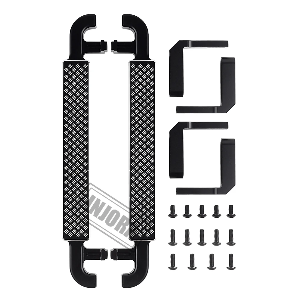 INJORA 2PCS Metal Black Side Pedal Rock Sliders for 1/10 RC Crawler Car TRX4 TRX-4