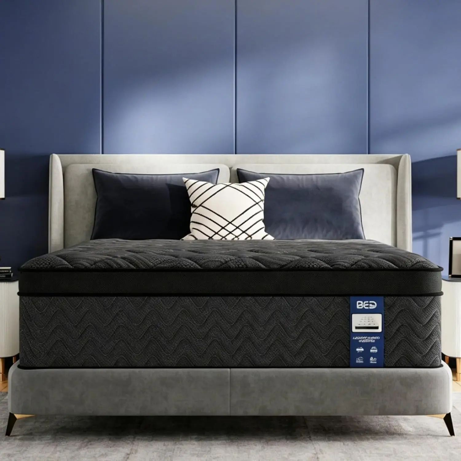 Upgraded Luxury 14 Inch Hybrid King Size Mattress in a Box, Medium Firm