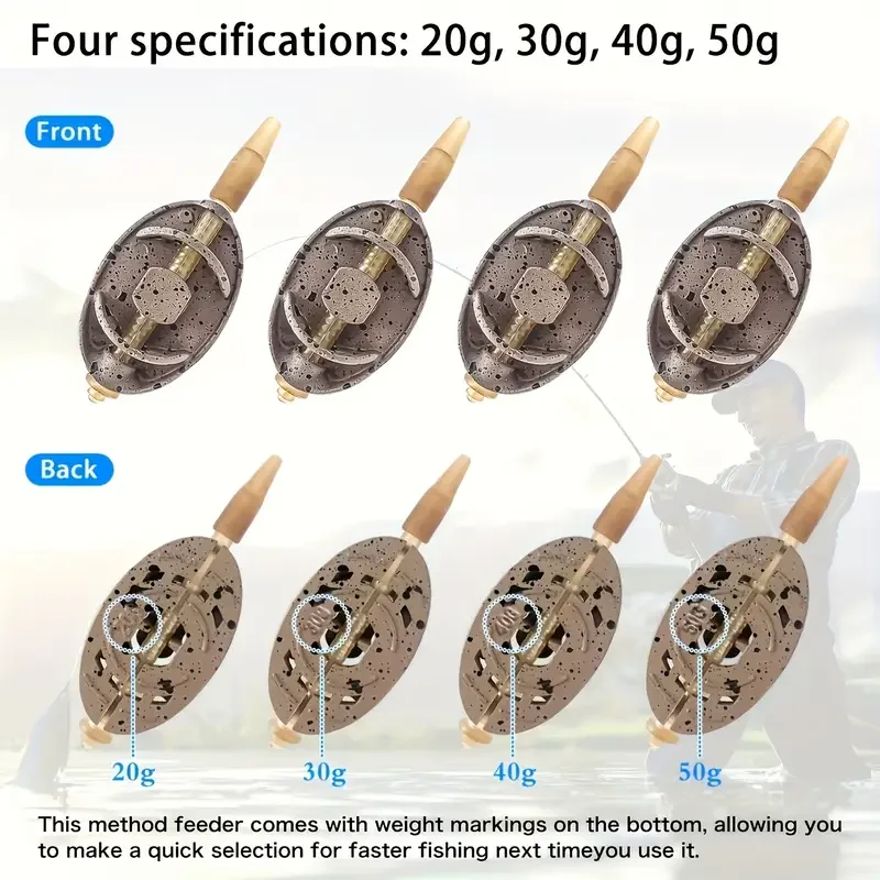 Kit Method Feeder Carpa 5 en 1 – Pesas de Zinc para Feeding - imagen 3