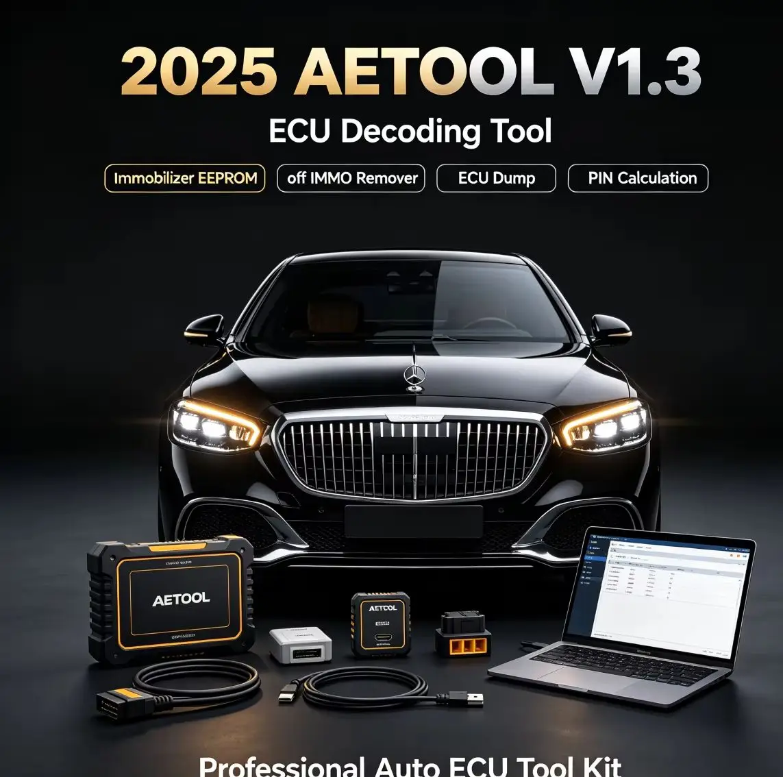 2025 AETOOL V1.3 ECU Decoding Tool Immobilizer EEPROM off IMMO Remover ECU Dump PIN Calculation Virgin/IMMO Removal Device