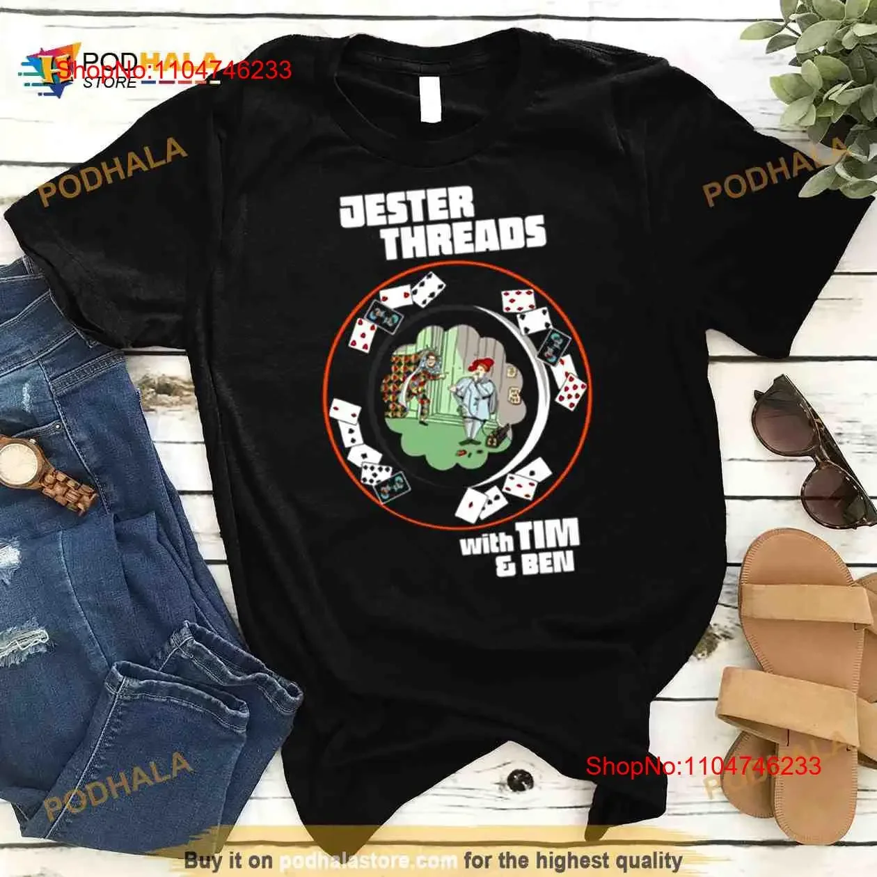 Tim Dillon Jester Threads T Shirt_6Yr_74 Vintage Washed Streetwear Breathable Stretched Top For Everyday Wear Slightly Stylish-image