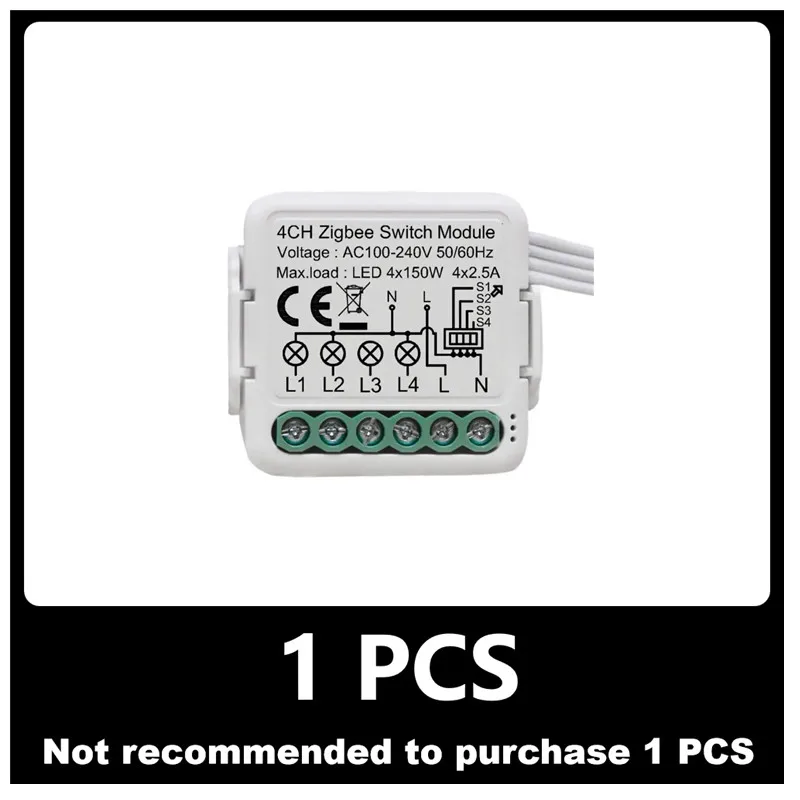 Модуль переключателя Tuya Smart 3,0, 10 А, выключатель для умного дома, 1, 2, 3, 4 клавиши, поддержка 2-стороннего управления, работает с Alexa Home