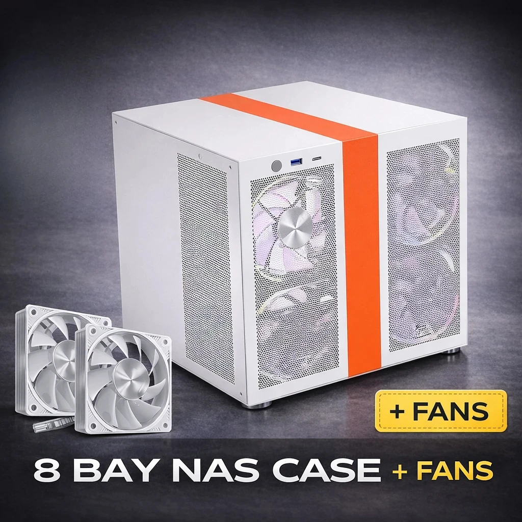 

Корпус NAS на 8 отсеков с поддержкой блоков питания ATX и материнских плат MATX, серверный корпус объемом 22 л с охлаждением передним вентилятором