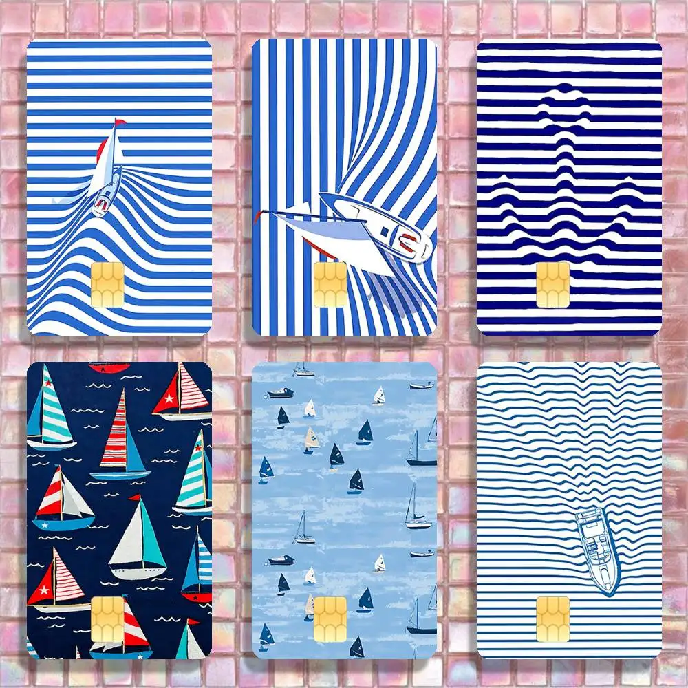 

Sailing Ship Boat Print Stickers Credit Visa Debit Bank Charge Card Bus Metro Waterproof Sticker Decal Decoration