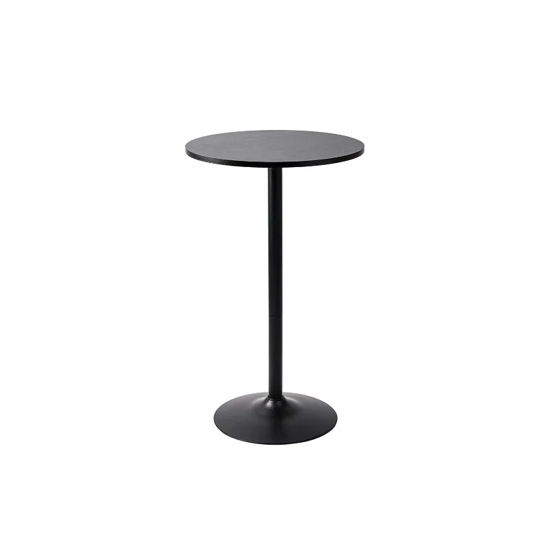 

Single Round Cocktail Bar, Pub, and Bistro High Top Table with Black Top and Base