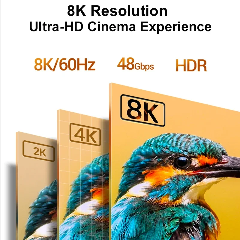 كابل SAMZHE 8K HDMI 2.1 فائق السرعة 48 جيجا بايت في الثانية معتمد لـ PS5 TV Box HUB 8K@60 هرتز HDMI2.1 48 جيجابت في الثانية eARC Dolby Vision HDMI