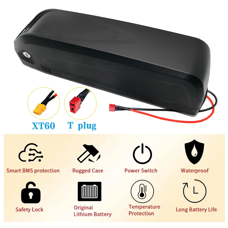 Nueva batería Hailong de 48V, 10Ah, 12Ah, 15Ah, 1400W de alta potencia, adecuada para varios vehículos eléctricos con BMS y enchufe personalizable