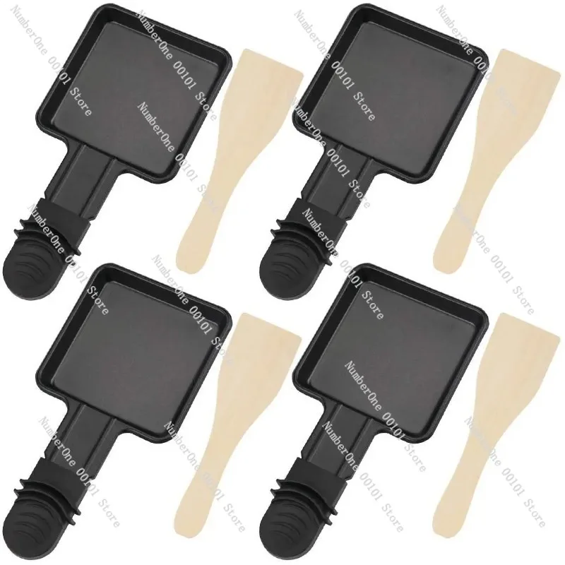 

4PCS Cheese Raclette Plate Grilled Cheese Barbecue Machine Slate Electric Grill Grill Scoop Scoop Grill Pan