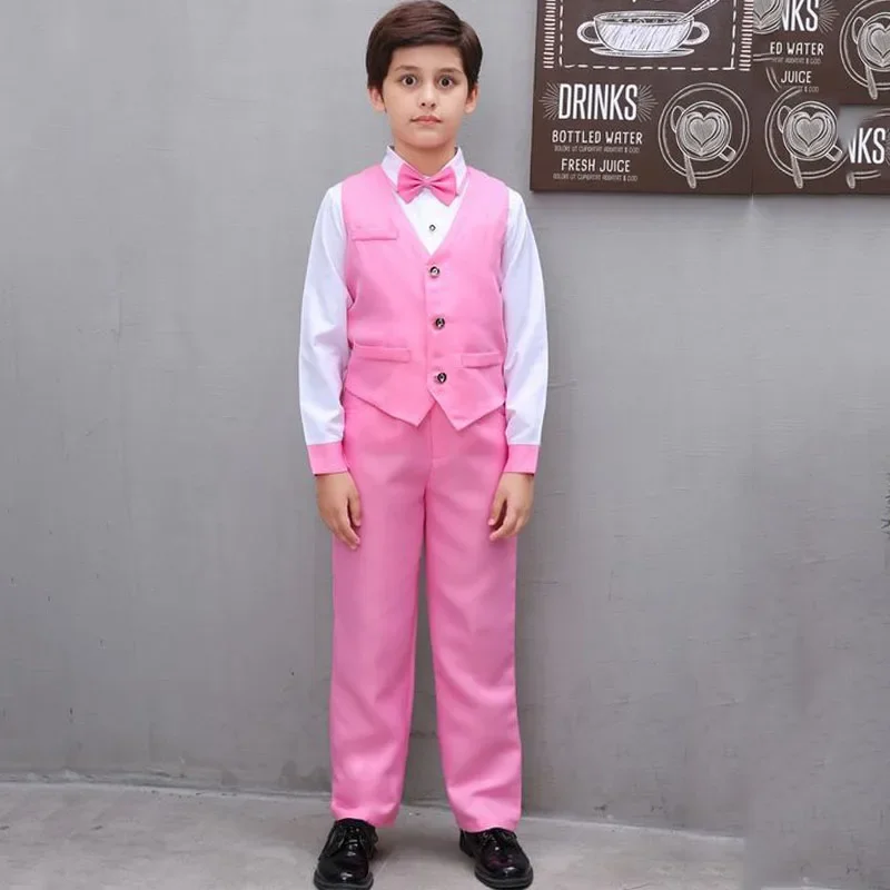 أزياء رقص الجاز للأطفال ، قميص أبيض ، لون الحلوى ، سترة وسراويل للأولاد ، ملابس الهيب هوب ، زي المسرح للطفل ، ملابس الأداء ، DNV11600